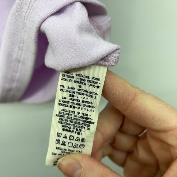 Free People Purple Boho Bohemian Embroidered Short Puff Sleeve Top Small - Picture 7 of 7